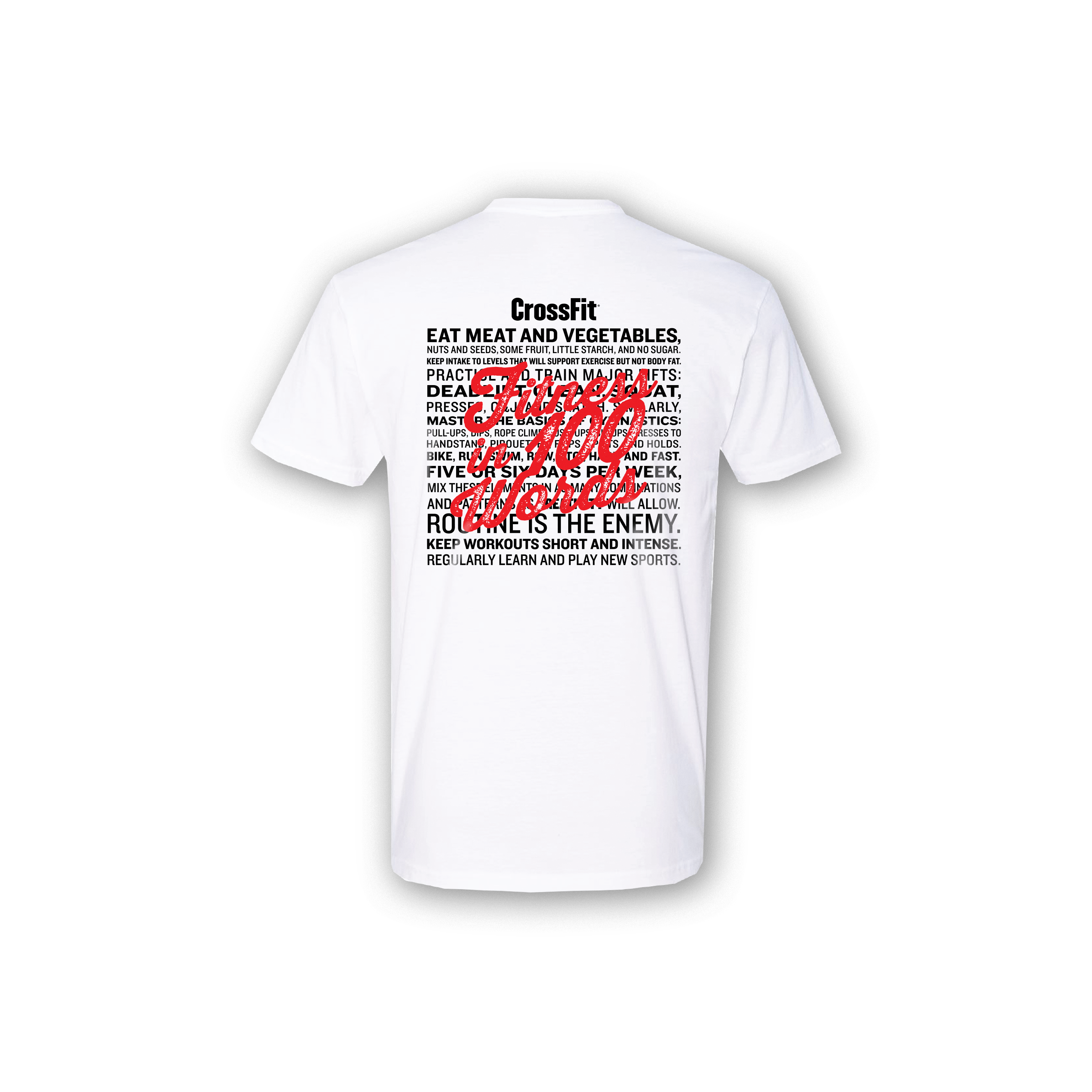 CrossFit Fitness in 100 Words T-Shirt -  white