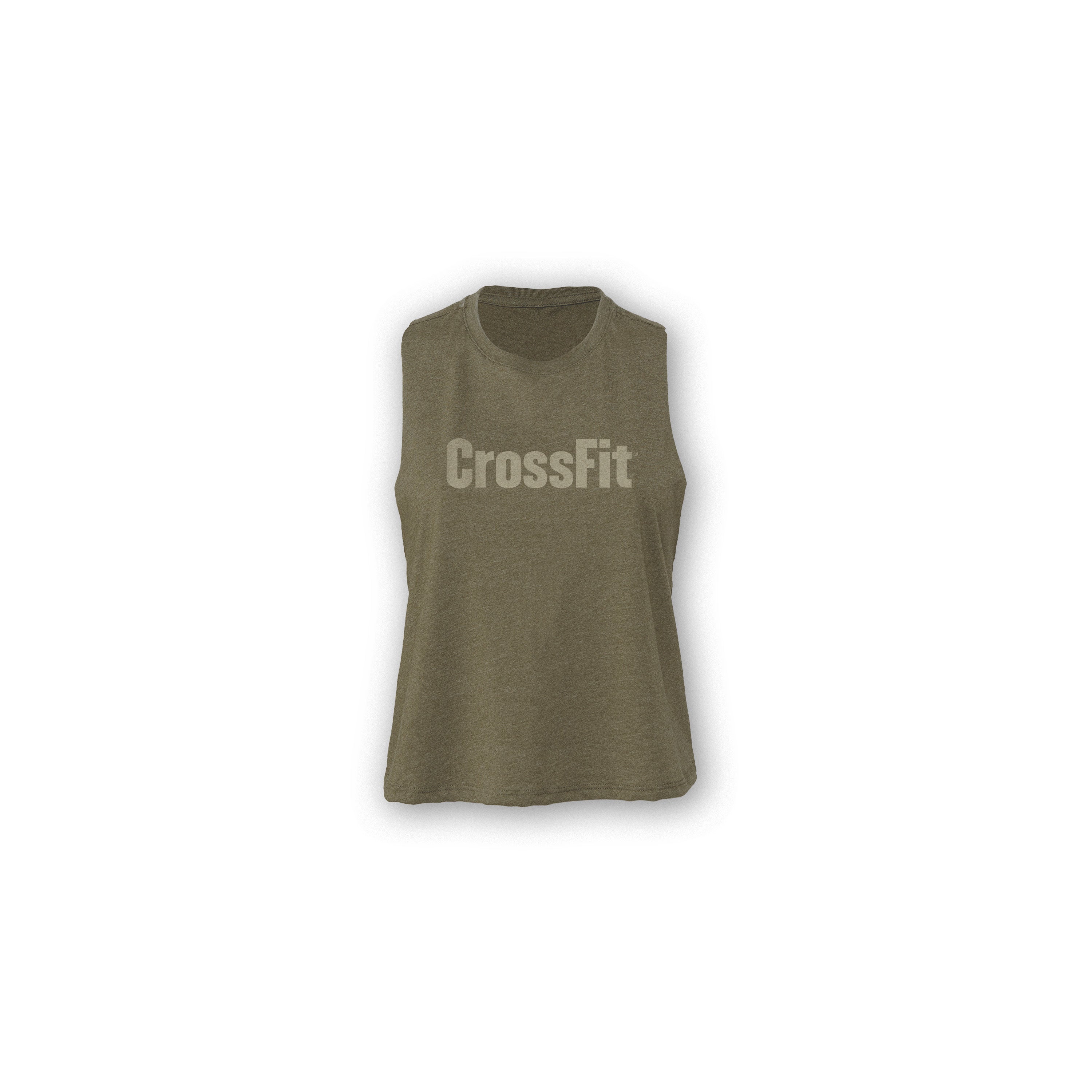 Women's CrossFit Tonal Crop Tank -  olive