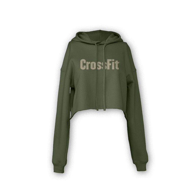 Women's CrossFit Crop Hoodie - Military Green