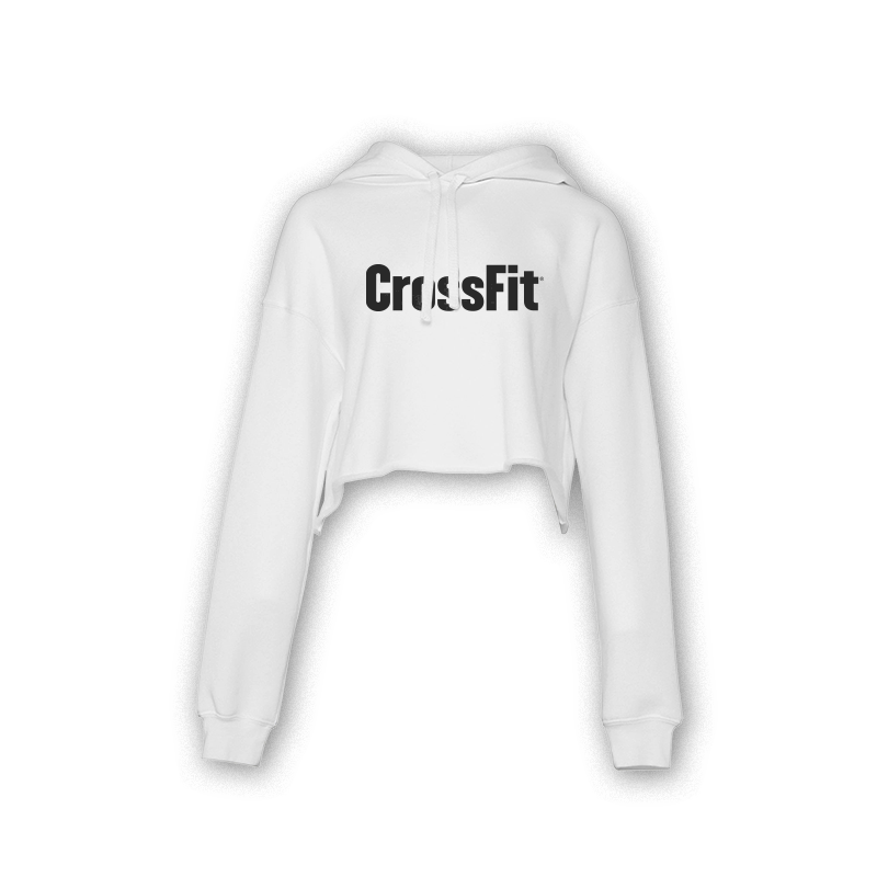 Women's CrossFit Crop Hoodie -  white