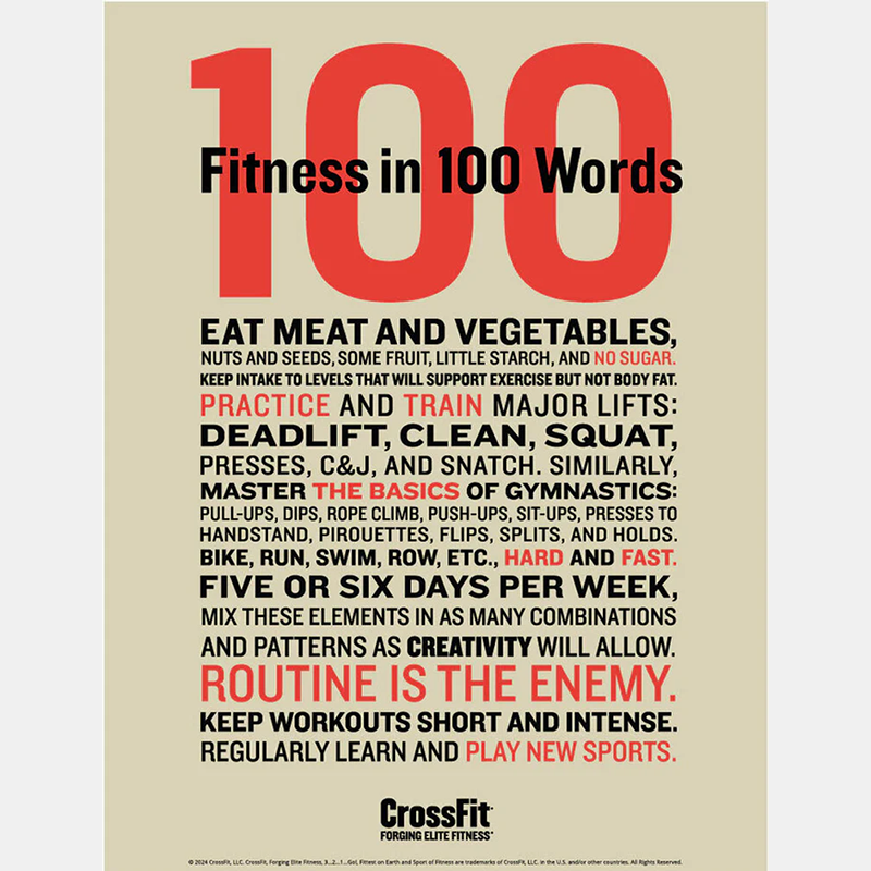 CrossFit Fitness in 100 Words Poster - Tan