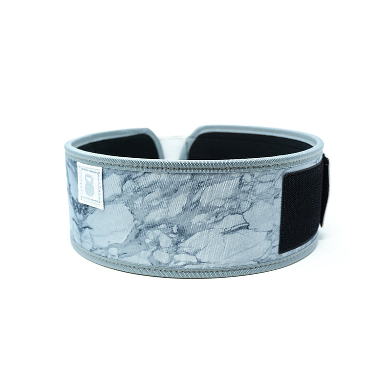 2POOD CF White Marble 4" Weightlifting Belt