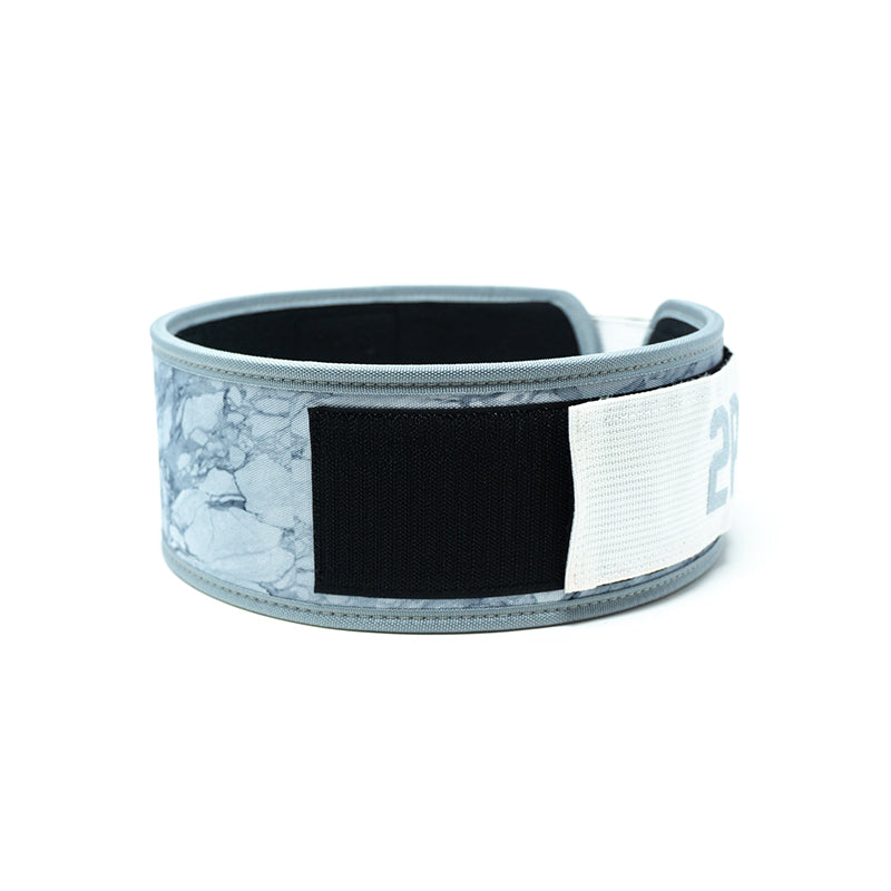 2POOD CF White Marble 4" Weightlifting Belt