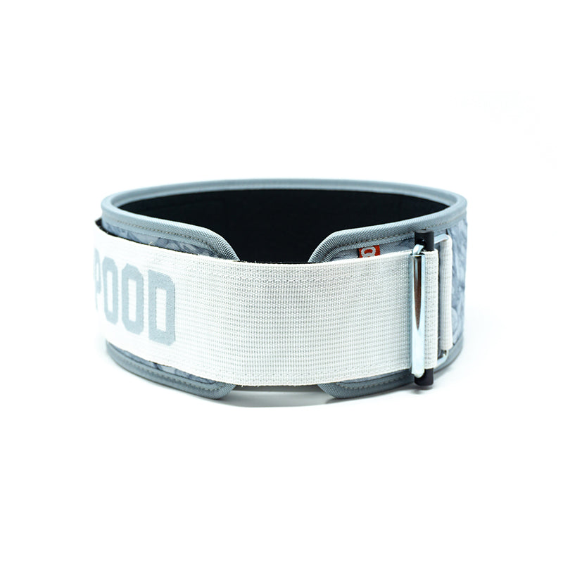 2POOD CF White Marble 4" Weightlifting Belt