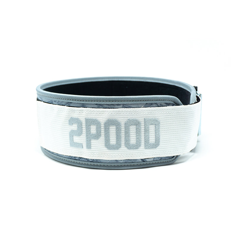 2POOD CF White Marble 4" Weightlifting Belt